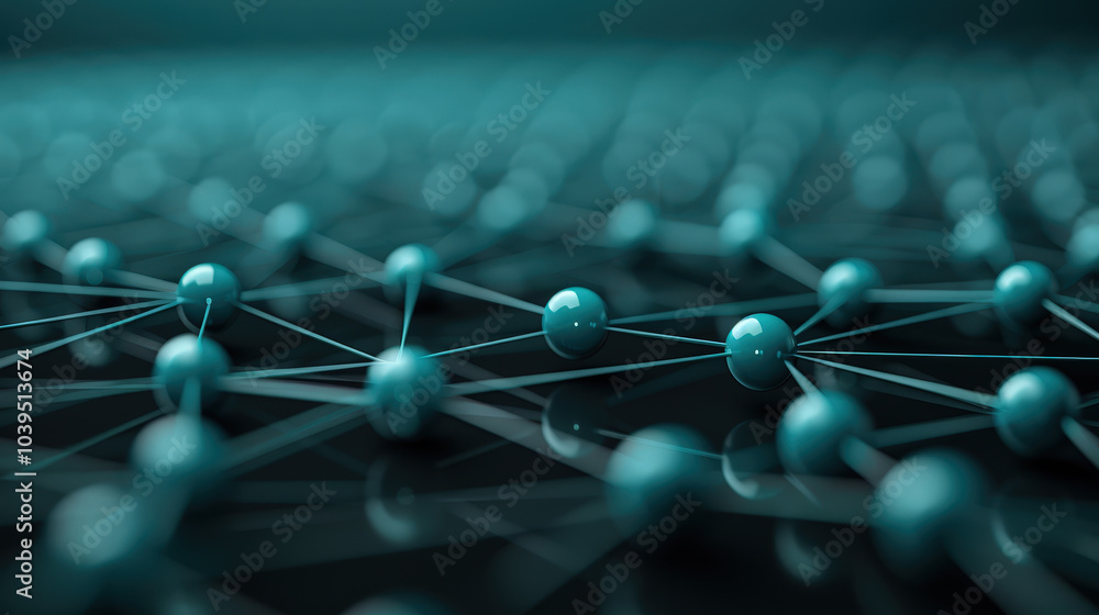 Poster abstract technology network of glowing nodes and connections creates mesmerizing visual effect. intr