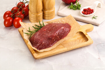 Raw beef meat uncocked steak