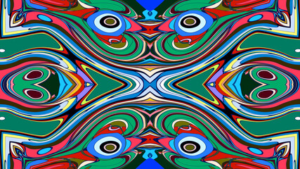 Abstract colorful psychedelic mandala kaleidoscope background pattern for a summer music festival