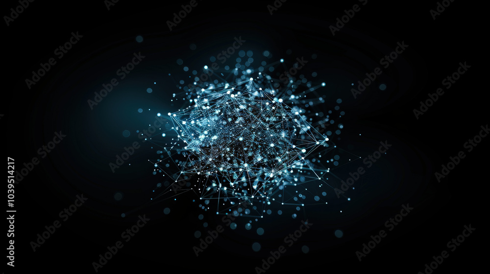 Aufkleber mesmerizing abstract technology network with glowing points and interconnected lines, creating sense