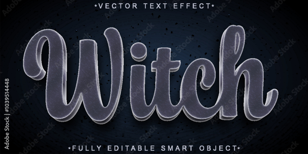 Poster magical witch vector fully editable smart object text effect