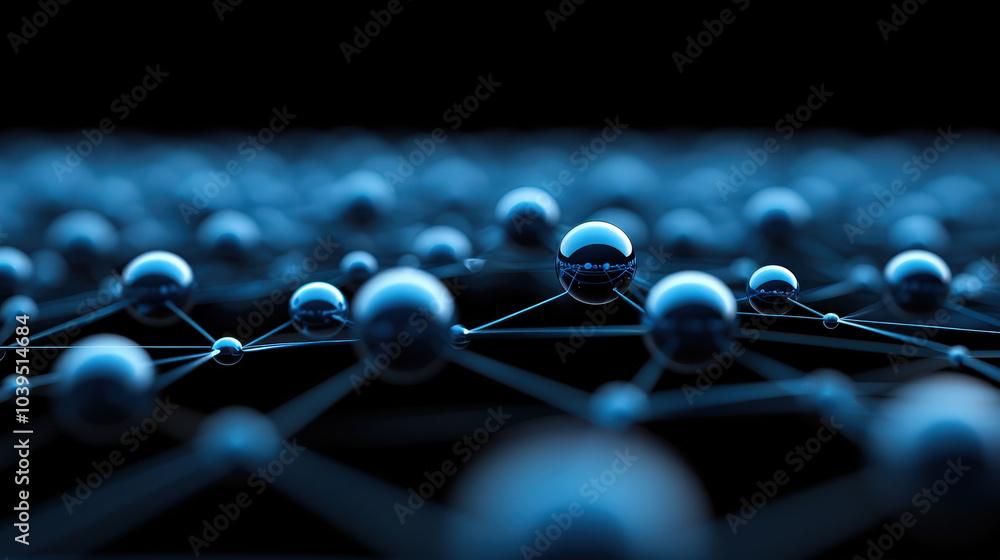Poster mesmerizing abstract web of glowing nodes and connecting lines creates captivating visual experience