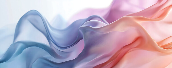 Fototapeta premium An abstract design featuring soft flowing lines in shades of orange and blue on a light background