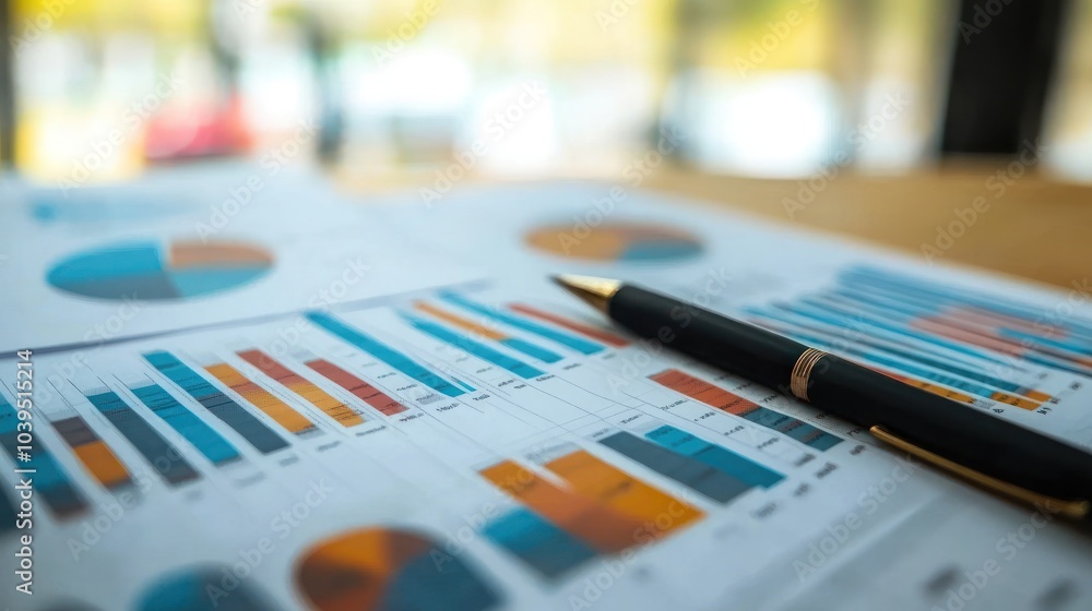 Poster analysis working financial results. analysis of sales forecast graphs, financial accounting abstract