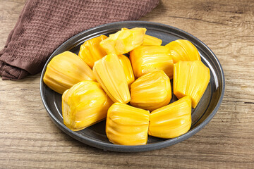 Raw ripe yellow jackfruit segment