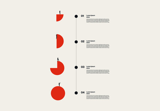 Progress Stages Vertical Infographic Template with Illustration