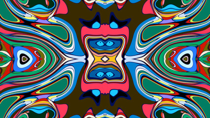 Abstract colorful psychedelic mandala kaleidoscope background pattern for a summer music festival