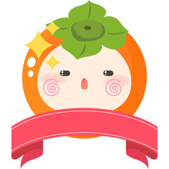 Cute sweet persimmon character, Gamilust, Autumn fruit, Fruit character.
Stickers, designs, characters, illustrations, and more. Ribbon Illustration