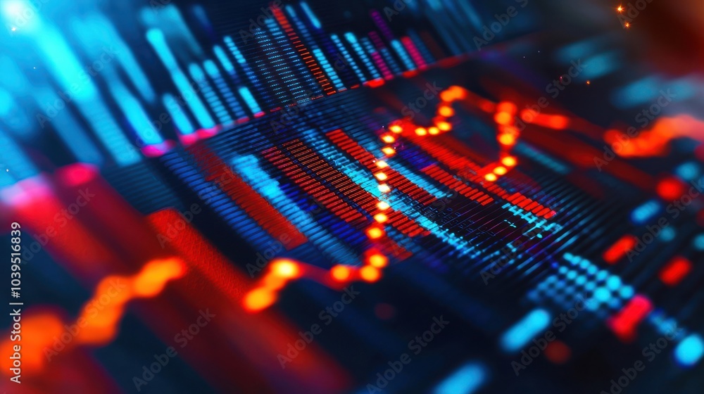 Poster analysis working financial results. analysis of sales forecast graphs, financial accounting abstract