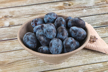 Fresh raw sweet juicy plum