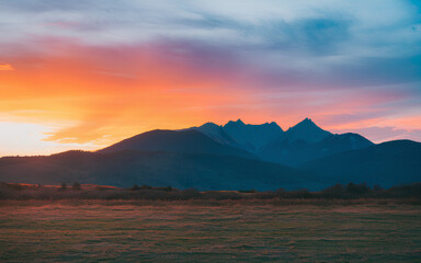 sunset in the mountains