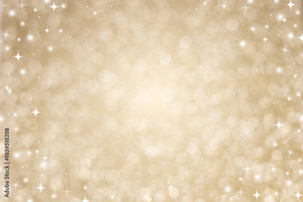 Wall mural abstract luxury gold background with bokeh light with star glitter and circle blinking with copy spa