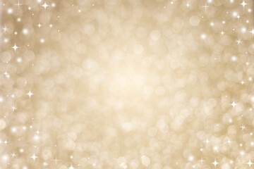 abstract luxury gold background with bokeh light with star glitter and circle blinking with copy space for design about ads and content for merry christmas and happy new year concept