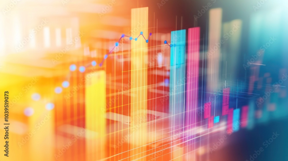Poster analysis working financial results. analysis of sales forecast graphs, financial accounting abstract