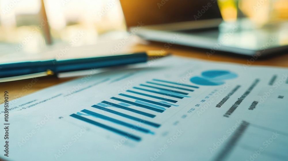 Poster analysis working financial results. analysis of sales forecast graphs, financial accounting abstract