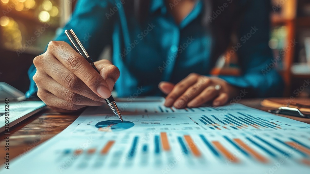 Poster analysis working financial results. analysis of sales forecast graphs, financial accounting abstract