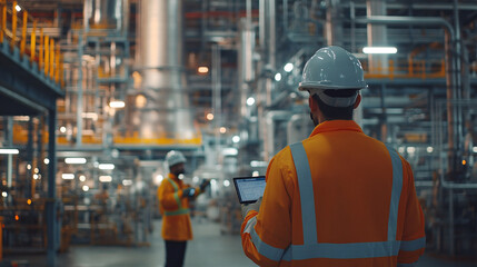 Industrial Engineer Holding Tablet In Factory