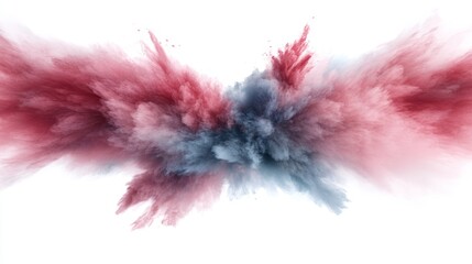  A red, white, and blue object flies through the air, its streamers billowing in the wind