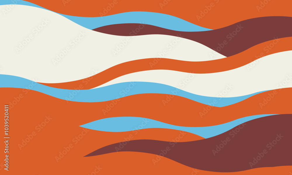 Poster minimalist abstract background with wavy, rippled stripes and sparse curves. flowing, textured lines
