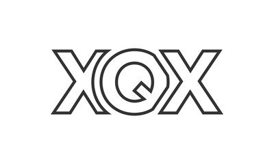 Fototapeta premium XQX logo design template with strong and modern bold text. Initial based vector logotype featuring simple and minimal typography. Trendy company identity.