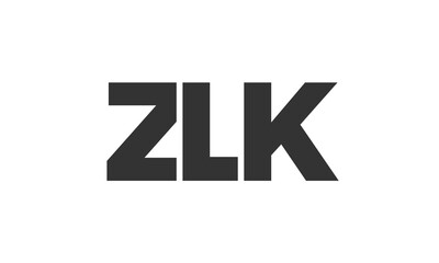 ZLK logo design template with strong and modern bold text. Initial based vector logotype featuring simple and minimal typography. Trendy company identity.