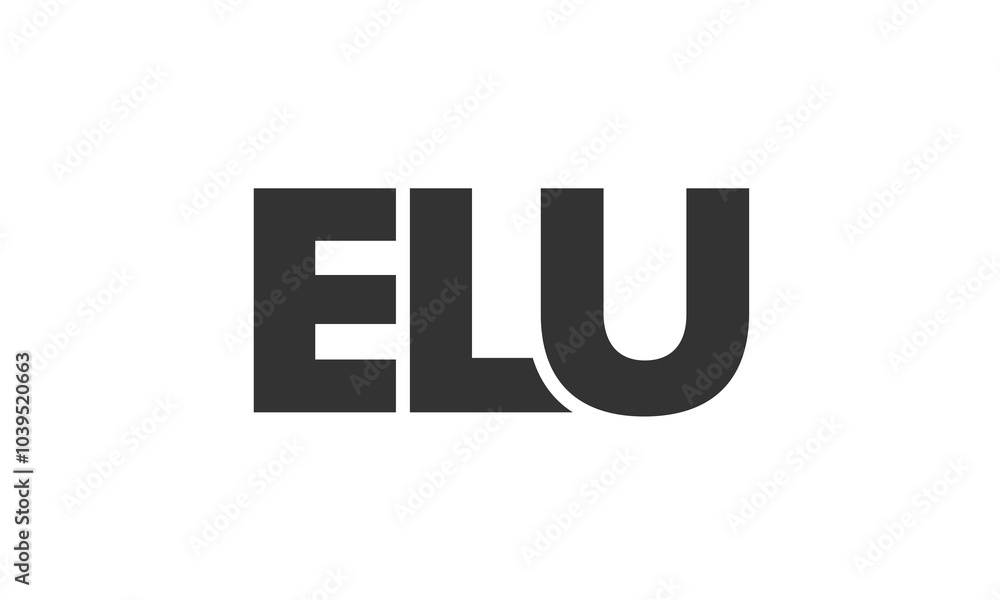 Poster elu logo design template with strong and modern bold text. initial based vector logotype featuring s