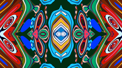 Abstract colorful psychedelic mandala kaleidoscope background pattern for a summer music festival