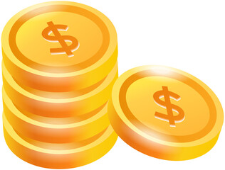 Isolated Coins Icon