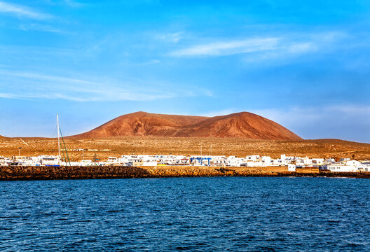 Village Caleta del Sebo on the Island La Graciosa, Island Lanzarote, Canary Islands, Spain, Europe.