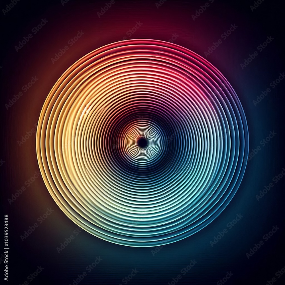 Poster colorful spiral pattern with swirling circles and rainbow hues, creating a psychedelic backdrop