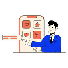 Digital Business Character Illustration