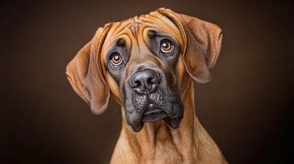 Fototapeta premium tongue extended, eyes widely opened