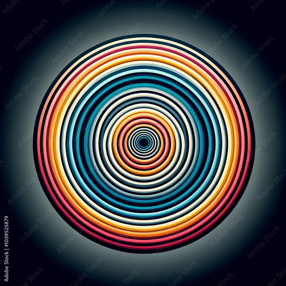 Poster colorful spiral pattern with circular shapes, abstract design for wallpaper or backdrop
