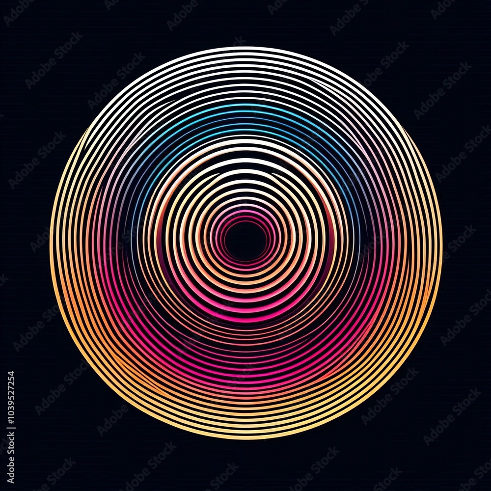 Poster colorful spiral pattern with circular shapes, abstract design for wallpaper or backdrop