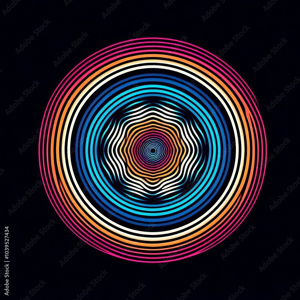 Poster an abstract background featuring spirals and circles in a vibrant design