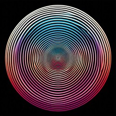 Abstract spiral design with concentric circles and light illusion in blue and black, creating a 3D tunnel pattern