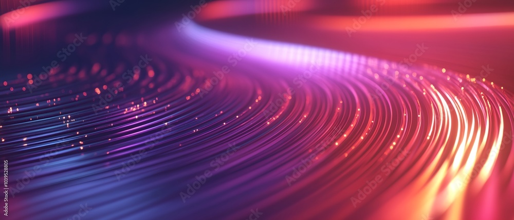 Poster a purple and red line with a lot of sparkles. the line is curved and it looks like it is moving