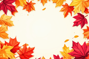 Obraz premium Colorful autumn leaves background with copy space