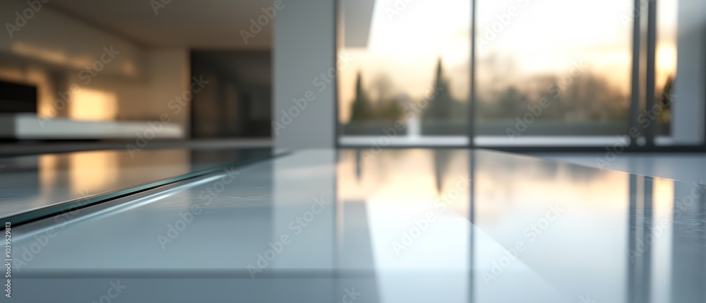 Poster a white room with a window and a bed. the room is empty and the window is open