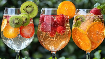 Set of colored cocktails. A set of lemonades. Bar counter with drinks. Banner. On a black background.