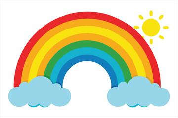 The Rainbow's Glow in a Cloudy Sky