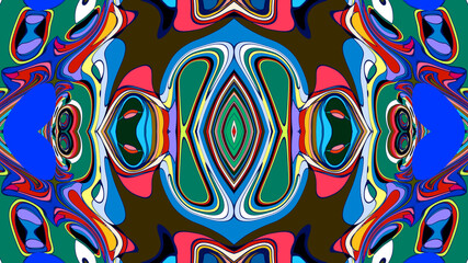 Abstract colorful psychedelic mandala kaleidoscope background pattern for a summer music festival