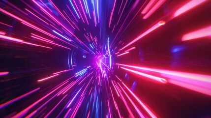 Abstract Neon Light Tunnel