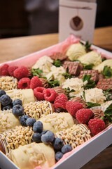 Chocolate-Covered Strawberries with Fresh Fruits