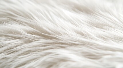 Fototapeta premium A tight shot of a white, fur-textured surface with a bird's eye view blurred in the background