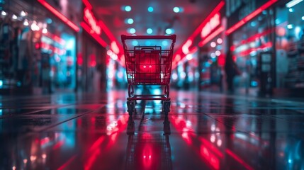 shopping cart in supermarket