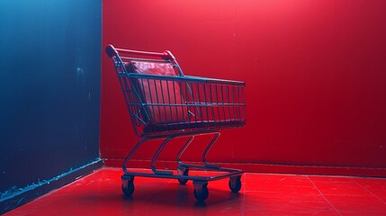 shopping cart in supermarket