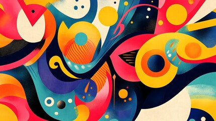 Naklejka premium Abstract Colorful Geometric Shapes Design