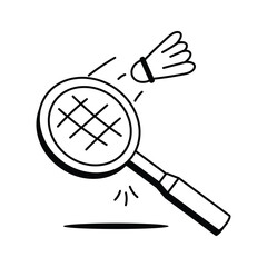 Badminton racket and shuttlecock for indoor and outdoor games