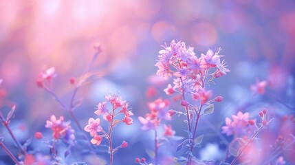 Obraz premium The combination of the pastel colors and flowers creates a soft, feminine, and visually pleasing composition.